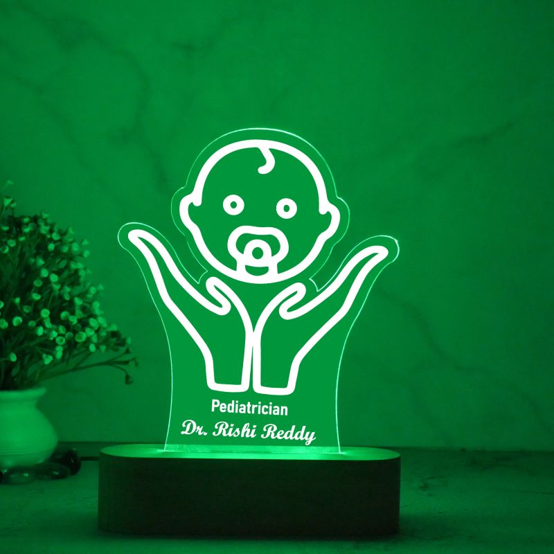 Personalized Doctor Lamp with Name & Logo Pediatrician Child Doctor Lamp 3D Illusion